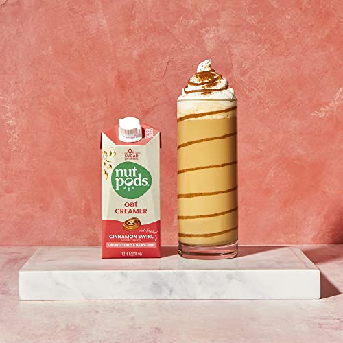 nutpods Oat Cinnamon Swirl Coffee Creamer - Unsweetened Oat Milk Creamer - Nut-Free Non Dairy Creamer - Keto, Gluten Free, Non-GMO, Vegan, Sugar Free, Kosher (12-Pack)