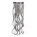 SWACC Women 20 Inches Curly Full Head 7 Separate Pieces Heat Resistance Synthetic Hair Clip in Hair Extensions (Grey)