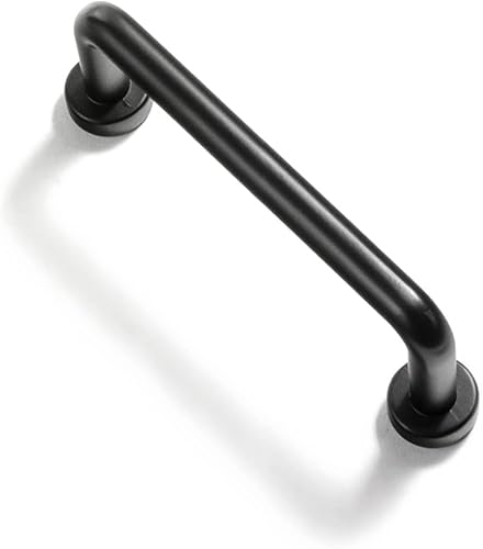 Goo-Ki Paquete de 6 tiradores modernos de gabinete negro mate de 3 pulgadas de centro a centro