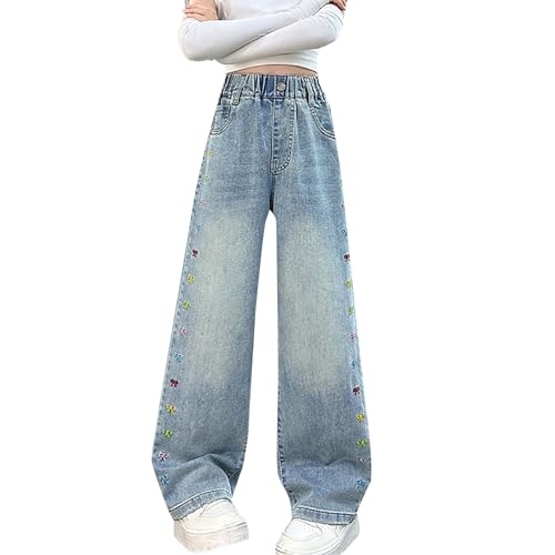Wide Leg Jeans Teen Girls High Elastic Waisted Denim Jeans Cute Summer Y2K Pants Trousers Streetwear Trendy Clothes2