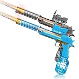 UROINT Electric Water Gun for Adults Kids, Automatic WaterGun with Led Light, Long Range Transparent Electric Squirt Gun Blaster Summer Outdoor Pool Party Toys Gifts for Boys Girls 2Pack(Blue Black)