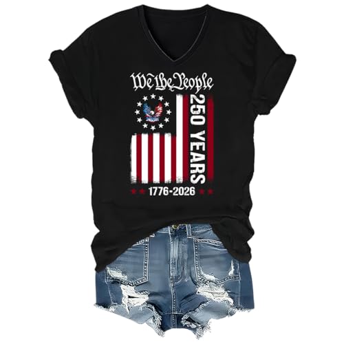 Jiarenyouyue 250 Anniversary USA Shirt 1776-2026 250th Birthday 4th July T-Shirt