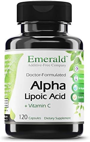 Emerald Labs Alpha Lipoic Acid 300 mg Plus Vitamin C Supports Healthy Metabolism, Antioxidant Support - 120 Capsules