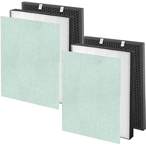 2 Set Air400 True HEPA Replacement Filter Set Compatible with Bissell Air400 Air Cleaner Purifier, 2521 True HEPA Filters and Pre-Filters, 2520 Activated Carbon Filters, Part No# 2521, 2520 Cover