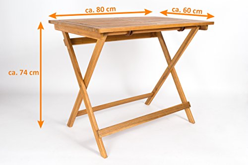 SAM Akazien-Holz Massiv Gartentisch 80x60 cm, für Ihren Balkon, Terrasse oder Garten – Bild 6