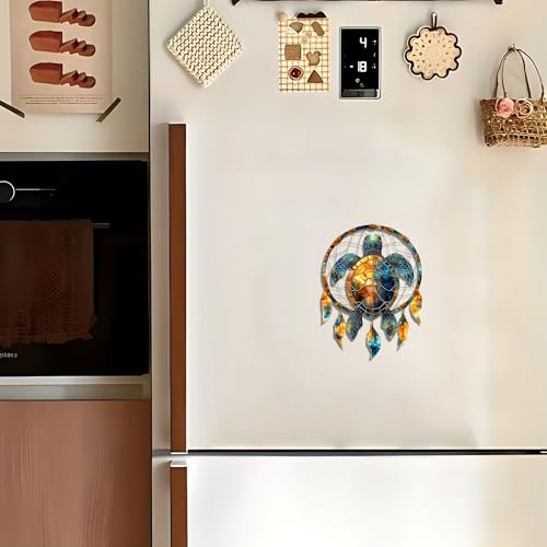 Imán decorativo Turtle Dreamcatcher acrílico miniatura 6