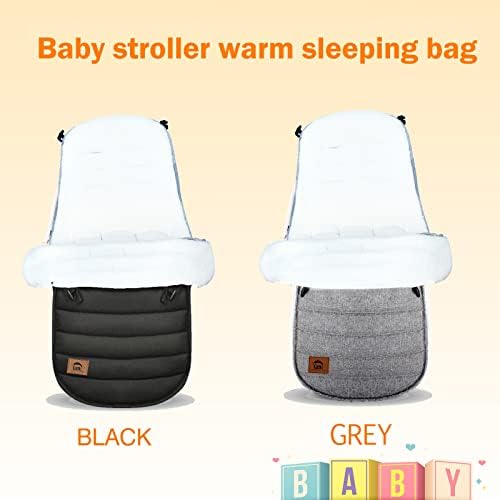 EAQ Cosytoes Footmuff Baby footmuff Fleece Lined Cosytoes Warm Washable Sleeping Bag Universal Pushchair Footmuff Longer Thickening (Grey)