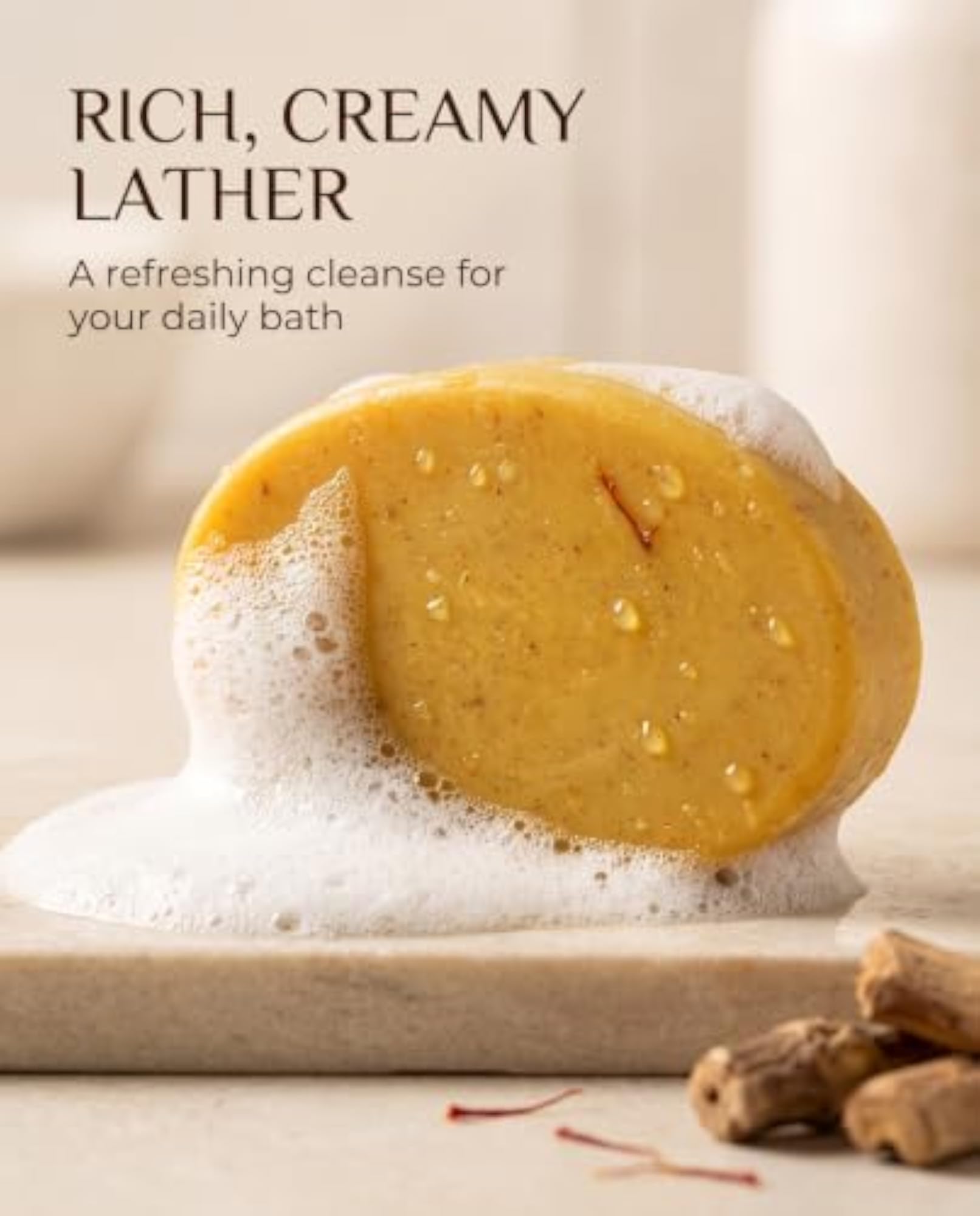Kesar Chandan Glow Soap Pack of 3, Herbal Natural Handmade