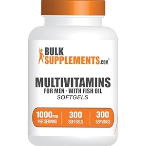 BulkSupplements.com Multivitamin for Men Softgels – Daily Multivitamin, Multimineral Supplement, with Fish Oil – Gluten Free, 1 Men’s Multivitamin Softgel per Serving, 300 Count (Pack of 1)