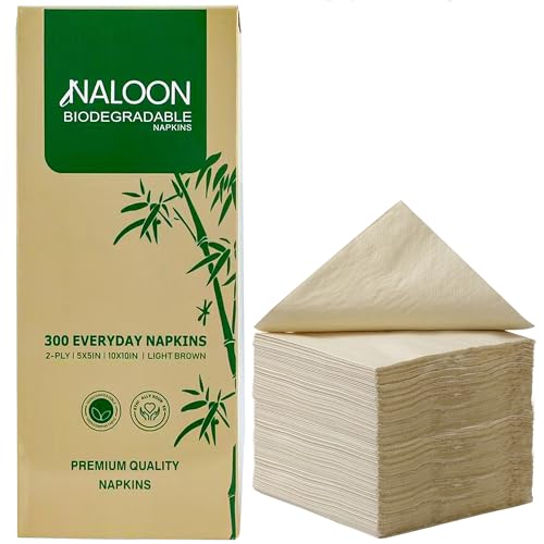 Compostable Disposable Napkins &ndash; 300 Pack