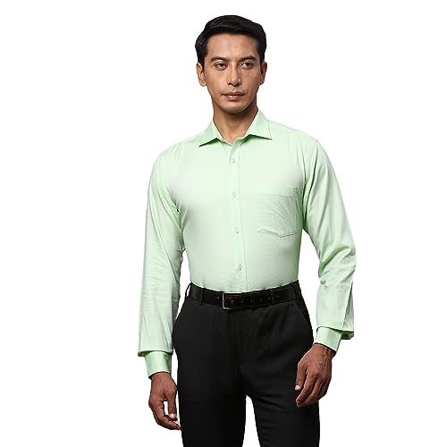 Image of Park Avenue Men's Pure Cotton Structure Pattern Slim Fit Semi Cutaway Collar Full Sleeve Formal Shirt