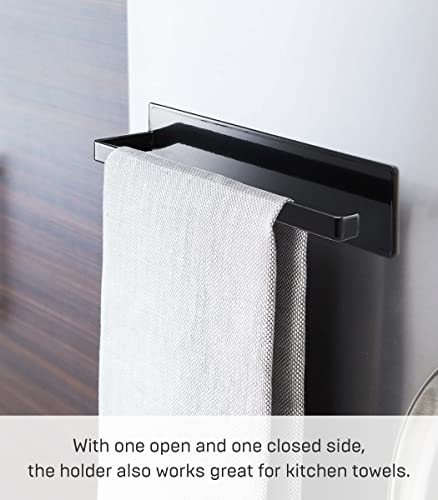 Yamazaki Home Magnetic Paper Holder Metal Roll Dispenser, Vertical Or Horizontal Mounted Kitchen Towel Rack | Steel, One Size, Black #TOP3