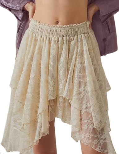 Women Lace Slip Skirt for Women Lace Trim Mini Skirts Bella Donnaa Half Slip Y2k Skirt