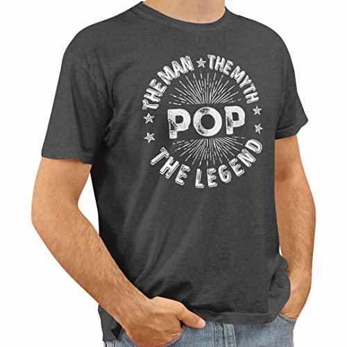 Pop's The Man The Myth The Legend Shirt, Gift For Pop, Mens Gray Lg Shirt #TOP3