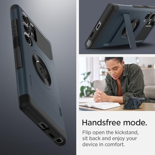 Spigen Slim Armor MagFit Back Cover Case Compatible with Galaxy S24 Ultra (TPU + Poly Carbonate | Metal Slate) 3 41+FuXdfM3L