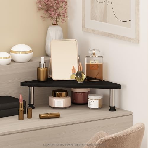 Furinno Turn-N-Tube Corner Monitor Riser Stand with Stainless Steel Tubes, Americano - image 3