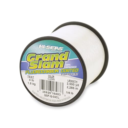 HI-SEAS Grand Slam Fluorocarbon Coated Fishing Line, 4 lb Test,.009