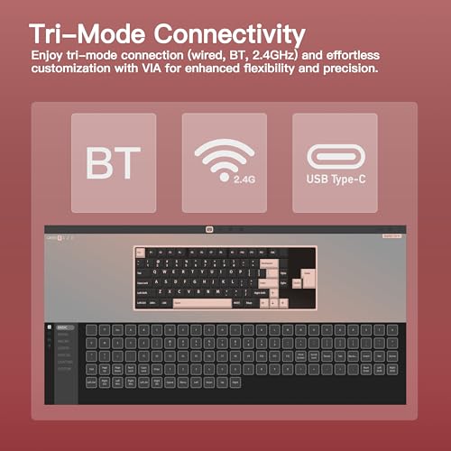 Image of KEEBMONKEY WOBKEY Rainy 75 CNC Aluminum HMX /JWK /Cocoa Switches Connectivity Triple Mode Mechanical Keyboard with Superior Acoustics, Switch RGB /FR4 /Silver SUS304 /7000mAh /Cocoa Switch（Pro - Red Velvet