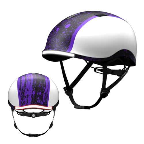Image of Lumos Nyxel Kid Helmet, LED Lights Customizable Front and Back, Adjustable Lightweight and Multi-Sport Cycling Bike Roller Skating Scooter Protection for Boys and Girls