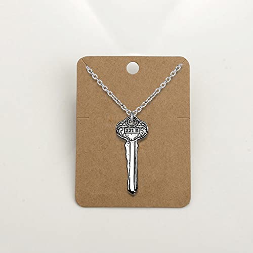 Hithop Sherlock Vintage 221B Baker Street House Key Necklace #TOP2