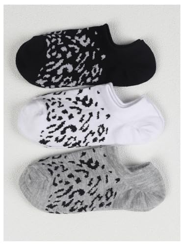 WDIRARA Women's 6 Pairs Leopard Print Low Cut Socks No Show Socks2