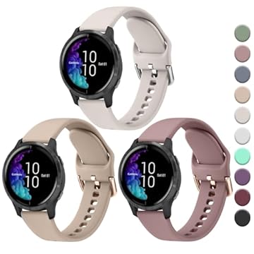Pulseiras de silicone compatíveis com Garmin Vivoactive 5 / Vivoactive 3, Garmin Venu 2 Plus / Venu Sq / Venu Watch Pulseiras de relógio femininas e masculinas, pulseira esportiva de silicone macio de