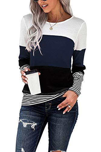 GOLDPKF Women's Petite Tops & Tees for Womens Long Sleeve Fitted Tunic Tops to Wear with Leggings Women's Clothing for Work Office Attire Women Fall Blouses for Women Fashion 2021 Work Ladies Plaid T