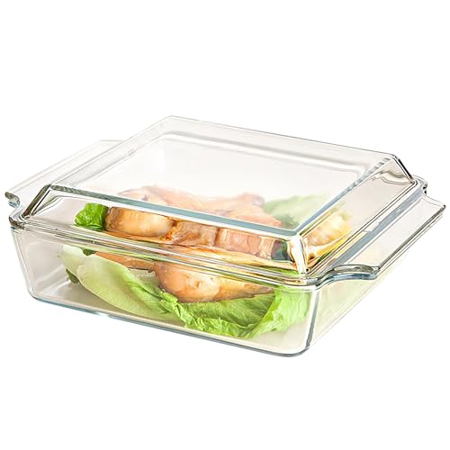 1.5L Casserole Dish With Lid - Small Glass Oven Proof and Microwaveable Cookware for Individual Cooking