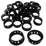 Murtenze 30 Pcs Black Snap Bushing 1 1/8 Inch Mounting Dia Nylon Snap in Cable Hose Bushing Grommet Protectors SB-30