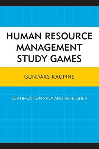 Human Resource Management Study Games: Certification Prep and Refresher