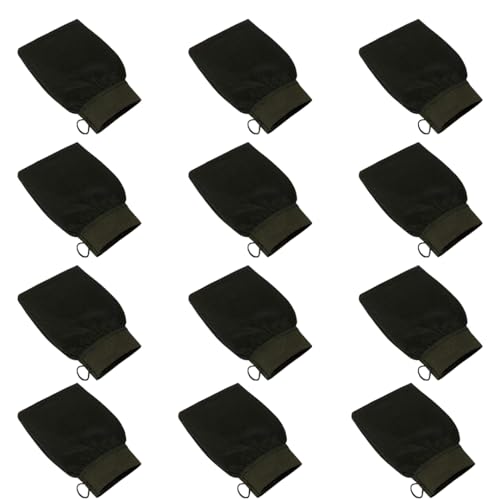 12 Pack Morocco Loofah Body Bath Scrub Mitts Tan Removal Mitt Hammam Kessa Exfoliating Gloves Body Deep Cleaning Scrub Dead Skin Removal Gloves for Shower