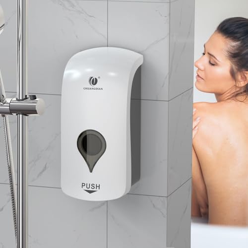 Image of Foaming Hand Soap Dispenser, 35oz Manual White | Refillable, Wall Mount, Durable ABS, for Commercial /Home /Bathroom /Kitchen