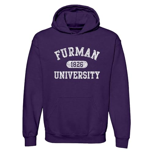UGP Campus Apparel AH1057 - Furman University Paladins Athletic Arch - Sports Team Hoodie - Large - Purple