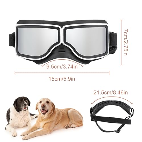 Óculos para cães,Óculos para cães - Óculos de sol para cães Óculos de proteção para cães com alças a