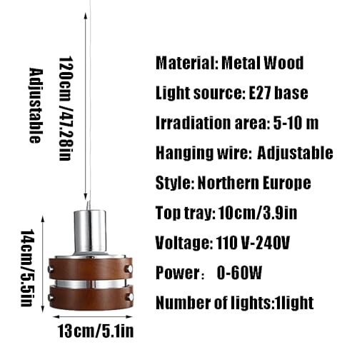 Suspension créative bois et métal pour éclairage chaleureux salon balcon - 7