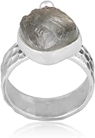 Vista 15 de Anillo trenzado de plata esterlina 925 con piedras preciosas crudas para mujer, joyería hecha a mano