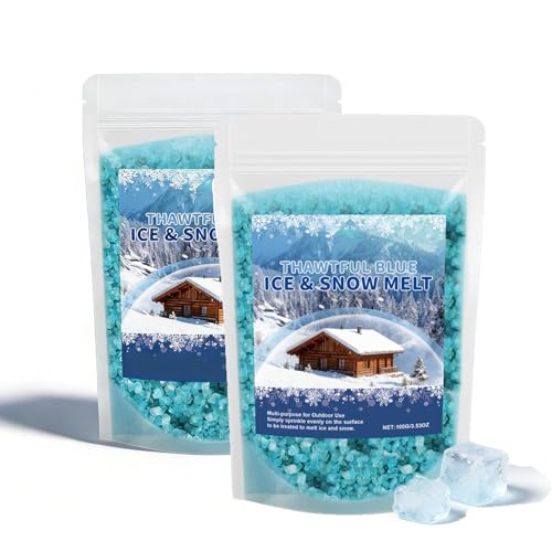 Exhoden Snow Salt Ice Melt - Salt Melt for Snow and Ice, Fast-Acting Rock Salt for Driveways, Sidewalks & Yards, Pet Friendly Formula (2pc)