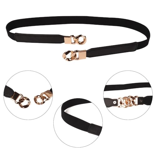 Elastic Belts Clothing Decoration Decorative Waistband Adjustable Waist Belts Punk Stretch(black)4