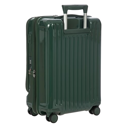 Image of Bric's Positano Trolley Spinner - Carry-On Luggage with Built-In USB Port and Lock - Lightweight Suitcases Made From Durable Polycarbonate - Protector Cover Included - 21 Inch with Pocket, Emerald