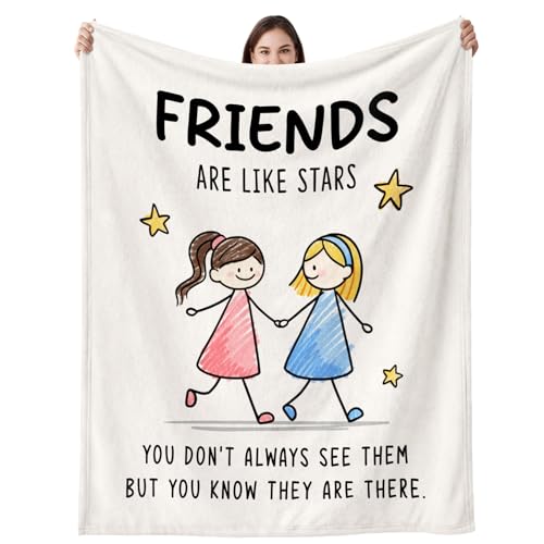 Glydein Friendship Gifts for Women, 50' x 60' Flannel Soft Blanket for Female Friend Bestie BFF...