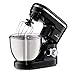Klarstein Bella robot de cocina multifunción - amasadora con 1200 W, 6 niveles de velocidad, acero inoxidable, función de pulso, sistema de rotación planetaria, 3 accesorios de mezcla, negro
