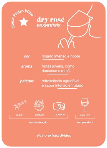 STELLA PIETRO Vinho Rosé Syrah/Merlot, Premiado Internacionalmente, Frutado, Aromático e Saboroso