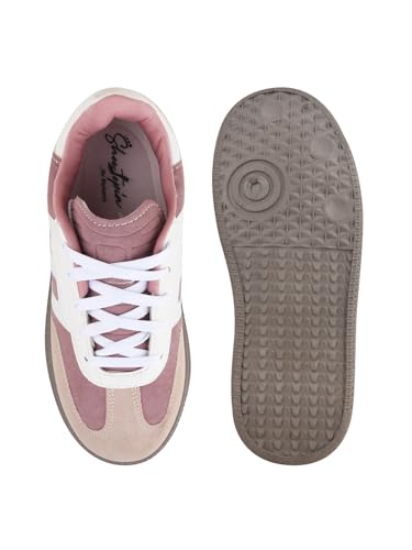 Image of Shoetopia Women's Casual Sneakers || Lace-Up Low-Top Shoes with Cushioned Sole || Trendy Daily Footwear Walking Shoes