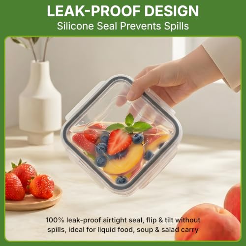 HestiaSnax 68 PCS Food Storage Containers with Lids, Meal Prep Containers, Stackable Kitchen Set, Airtight & Leakproof, BPA-Free, Microwave/Dishwasher/Freezer Safe, Extra Labels & Pen - image 6