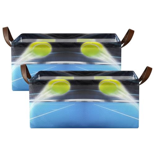 Kjovgcb �����`���[�o�X�P�b�g�r���A���U�[�n���h���t���܂肽���ݎ��{�b�N�X�A�L�b�`���p�o�X�P�b�g�I�[�K�i�C�U�[ 16.9x11.4x7.75�C���` �u���[�R�[�g�Ƀt���C���O�e�j�X�{�[�� 2��