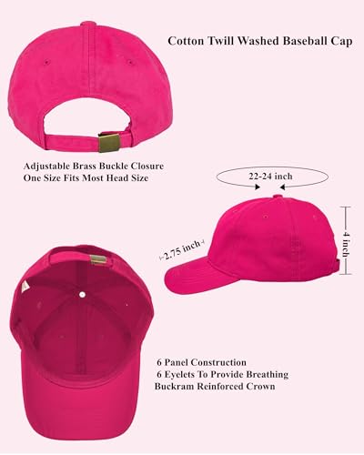 Image of Gelante Cotton Twill Washed Unstructure Baseball Cap - Adjustable Blank Hat for Men Women - Wholesale Bulk Lot of 6 Pack