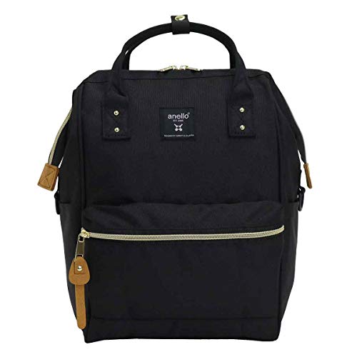 Anero ATB0197Z Backpack with Clasp, S, A4 Base, Water Repellent, Multiple Storage, PC Storage, Black