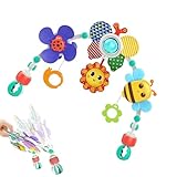 ベビーカー アーチのおもちゃ | ミツバチのベビーベッド感覚のおもちゃ - 折り畳み式プレイアーチベビーベッドのおもちゃ、おしゃぶり、ガラガラ、クリンクルサウンドのカーシートおもちゃ