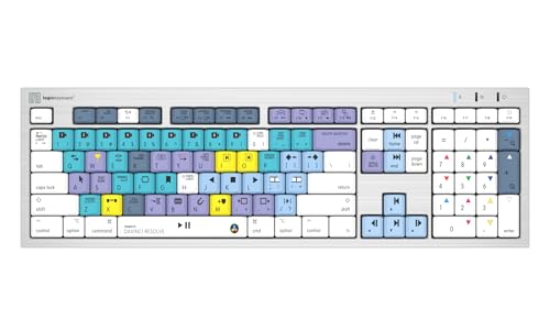 Image of Logickeyboard 'Slimline' Designed for Editing in Blackmagic's Davinci Resolve on Mac • p /n LKB-RESC-CWMU-US