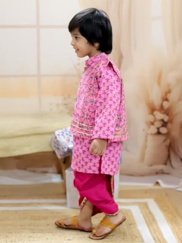 Pure Cotton Printed jacket with Dhoti Kurta for Boys4